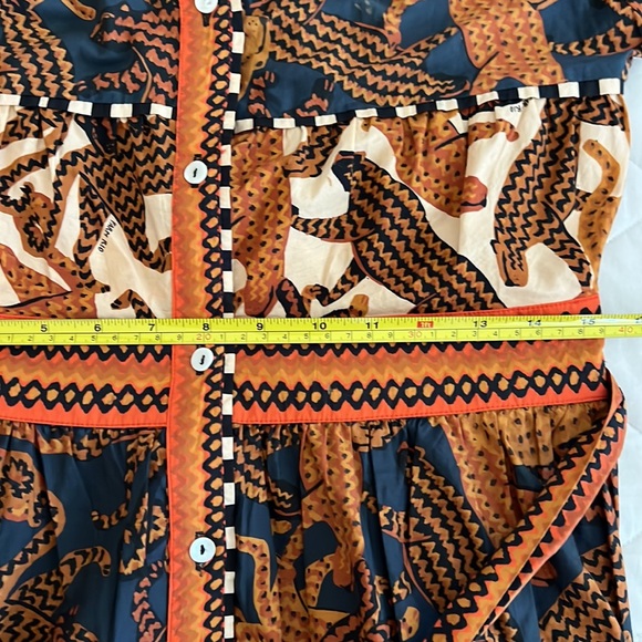 FARM Rio Long Sleeve Print Mini Dress with sash medium - Picture 12 of 16